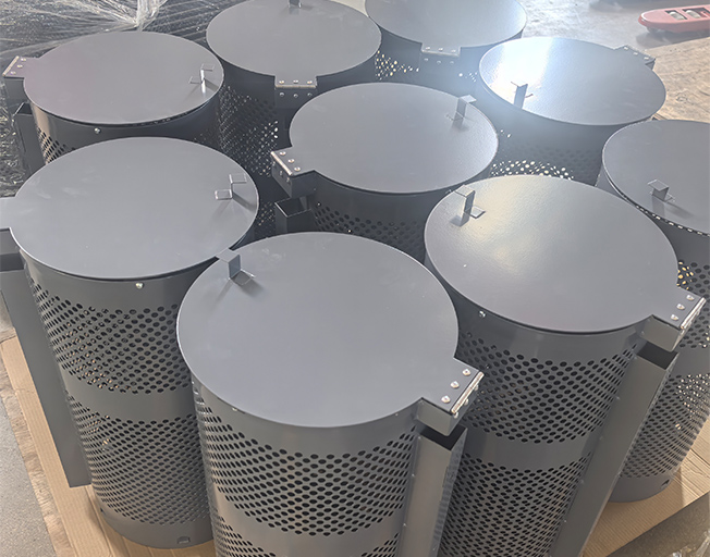 Metal trash can