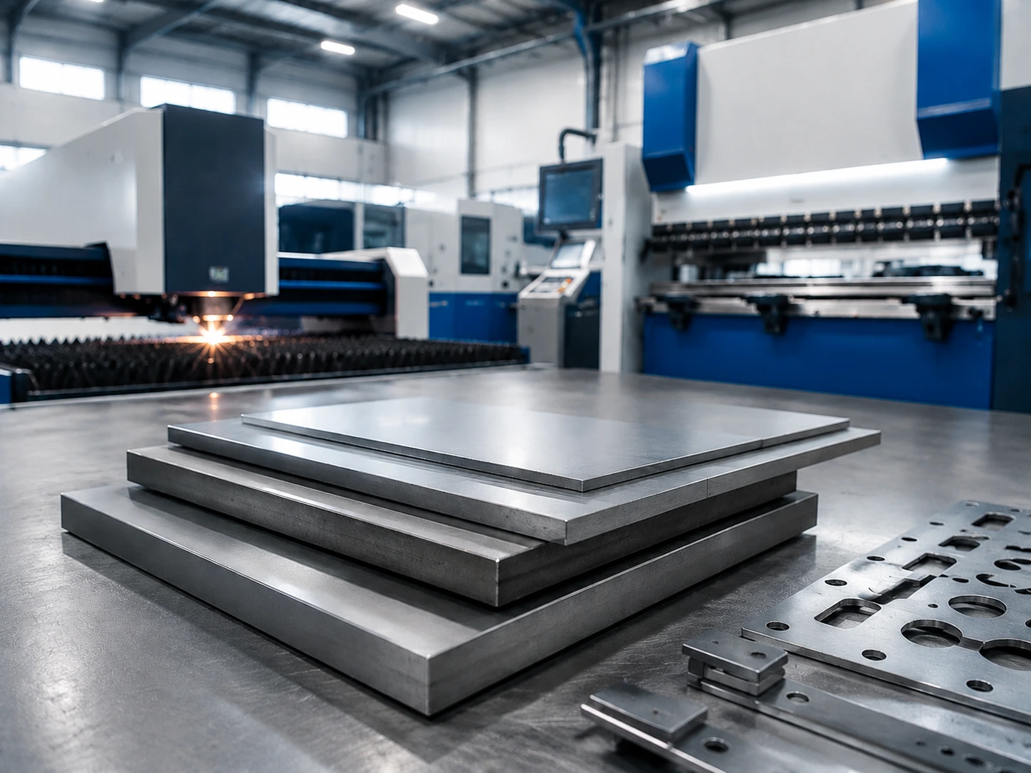 Industrial metal fabrication workshop interior